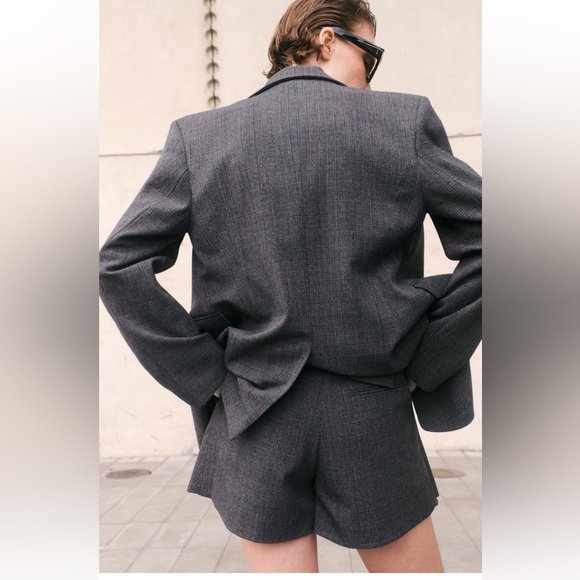 H&M Charcoal Checkered Blazer and Skirt Set - Picture 12 of 13